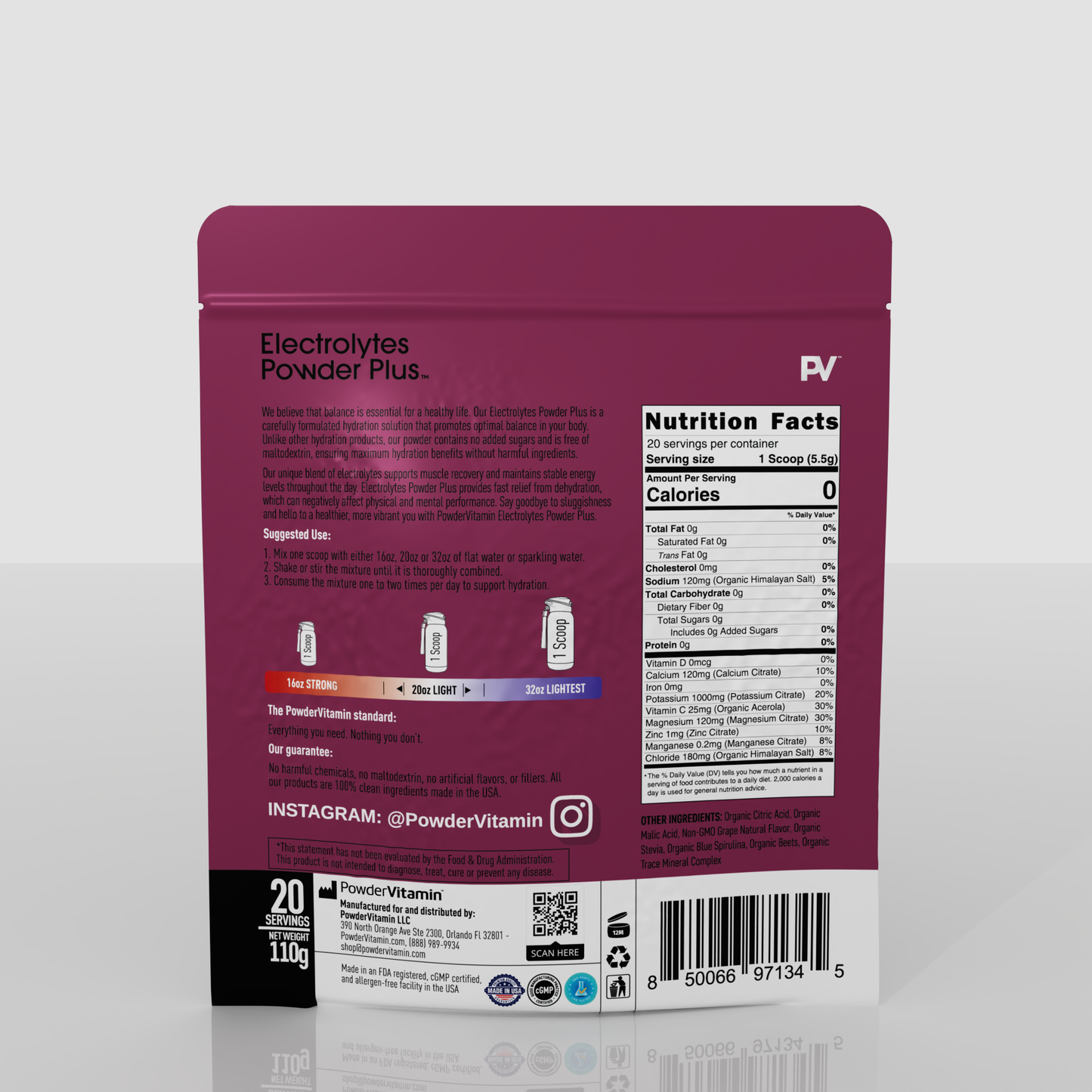 Grape Electrolytes Powder 20 Servings