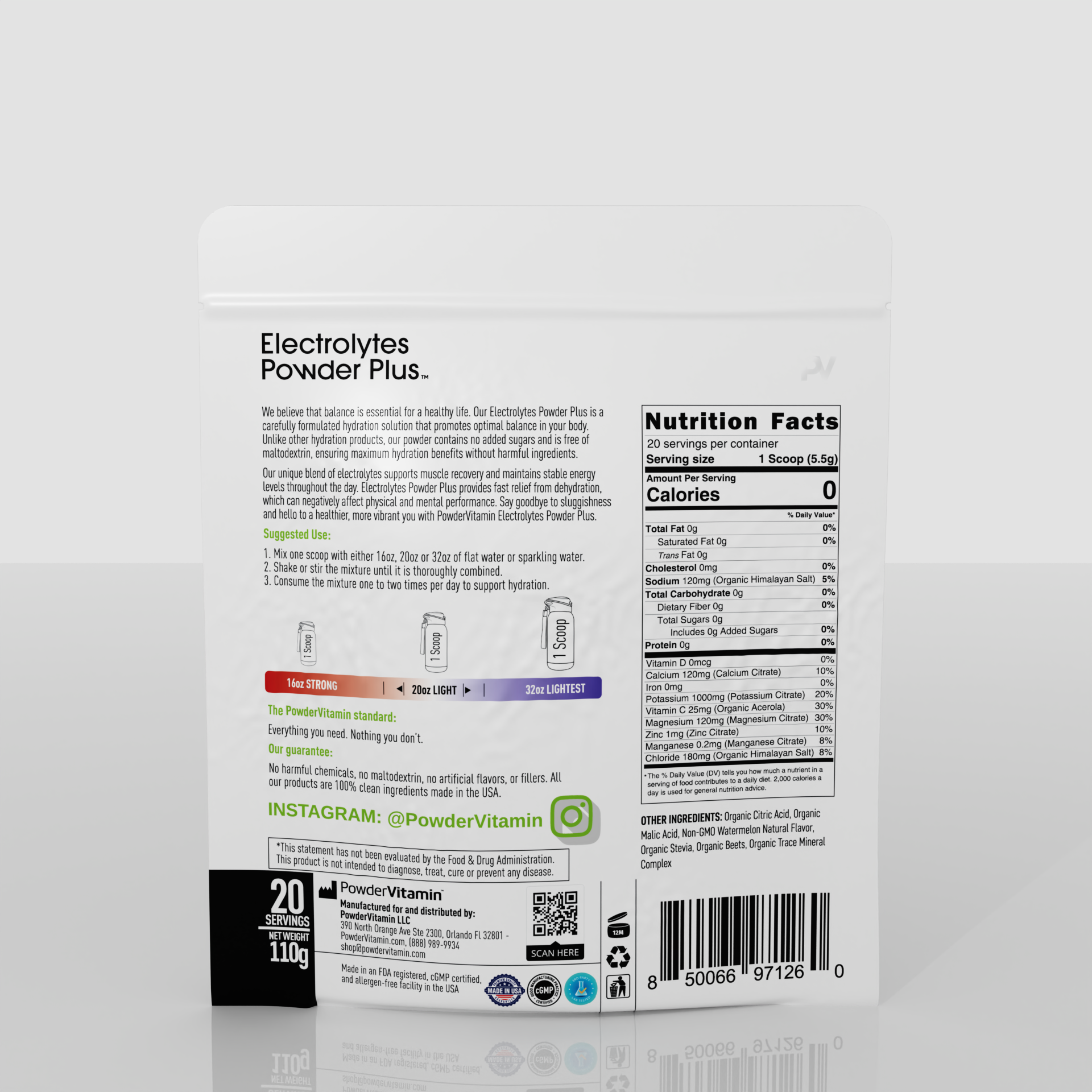 Watermelon Electrolytes Powder Plus™ 20 Servings