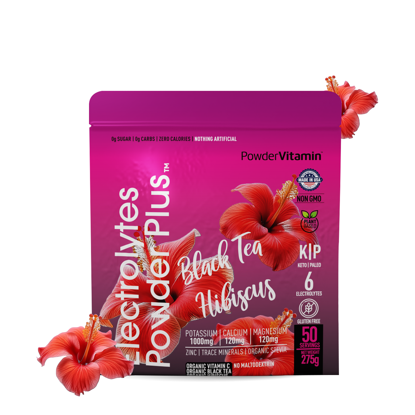 Black Tea Hibiscus Electrolytes Powder 50 Servings