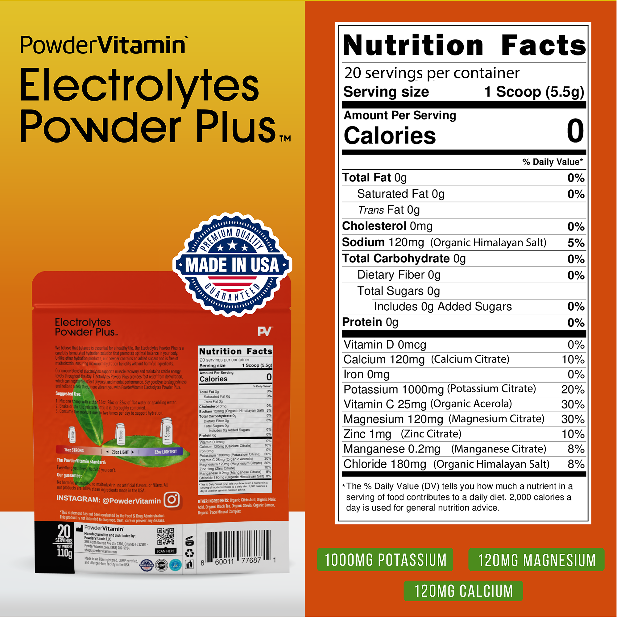 Black Tea Lemonade Electrolytes Powder Plus™ 20 Servings