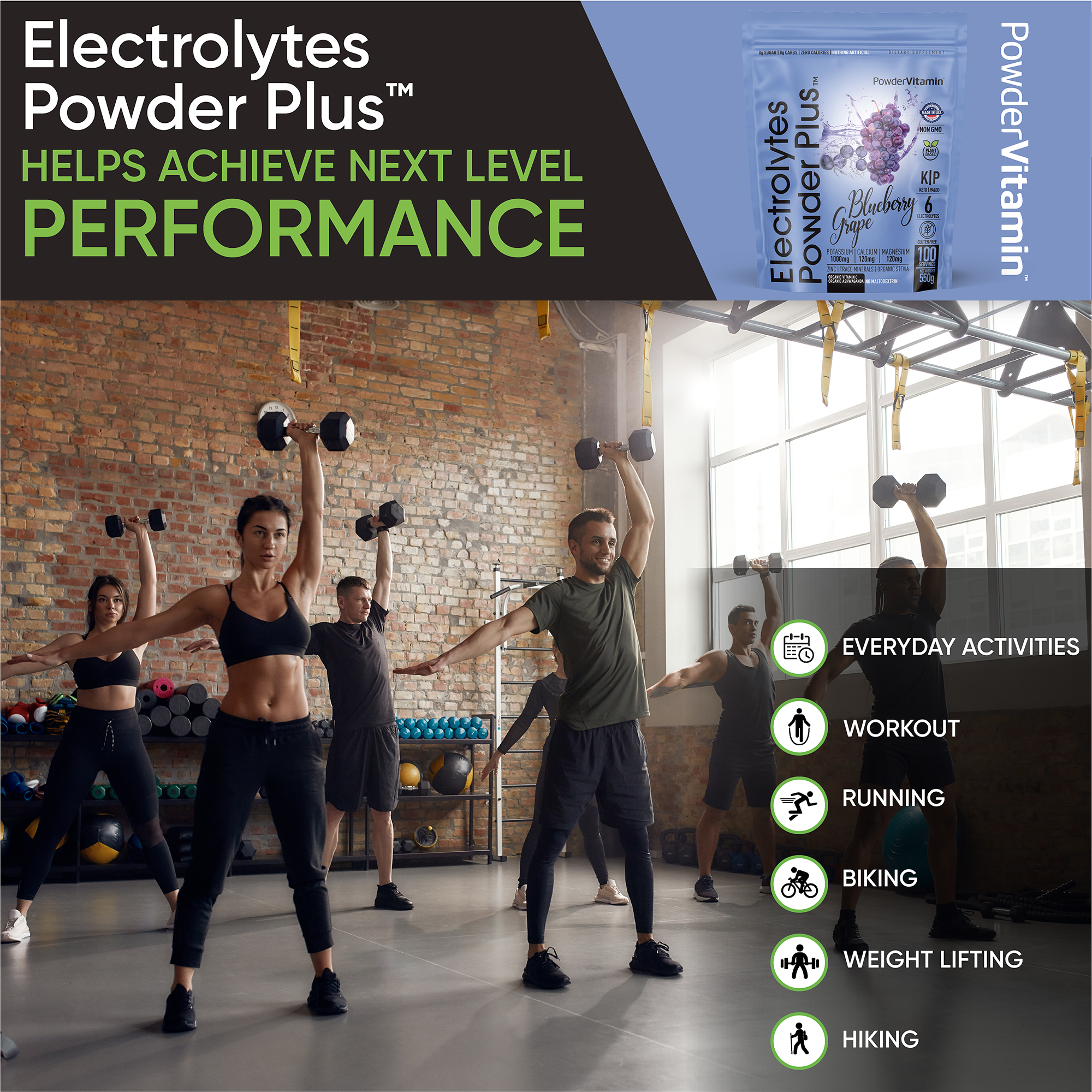 Blueberry Grape Electrolytes Powder Plus™ 100 Servings