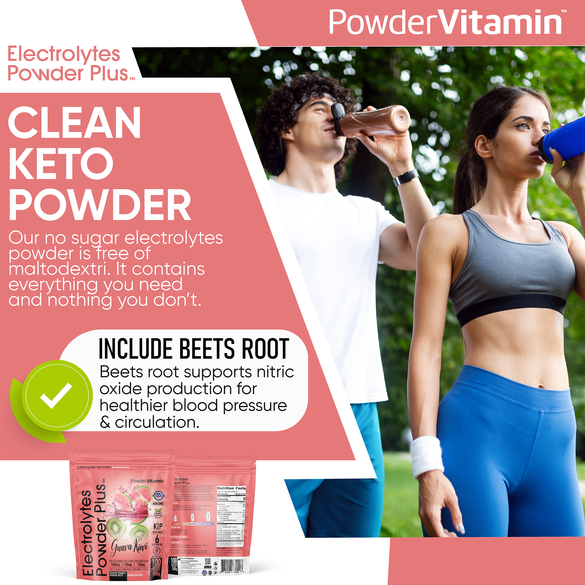 Guava Kiwi Electrolytes Powder Plus™ 100 Servings