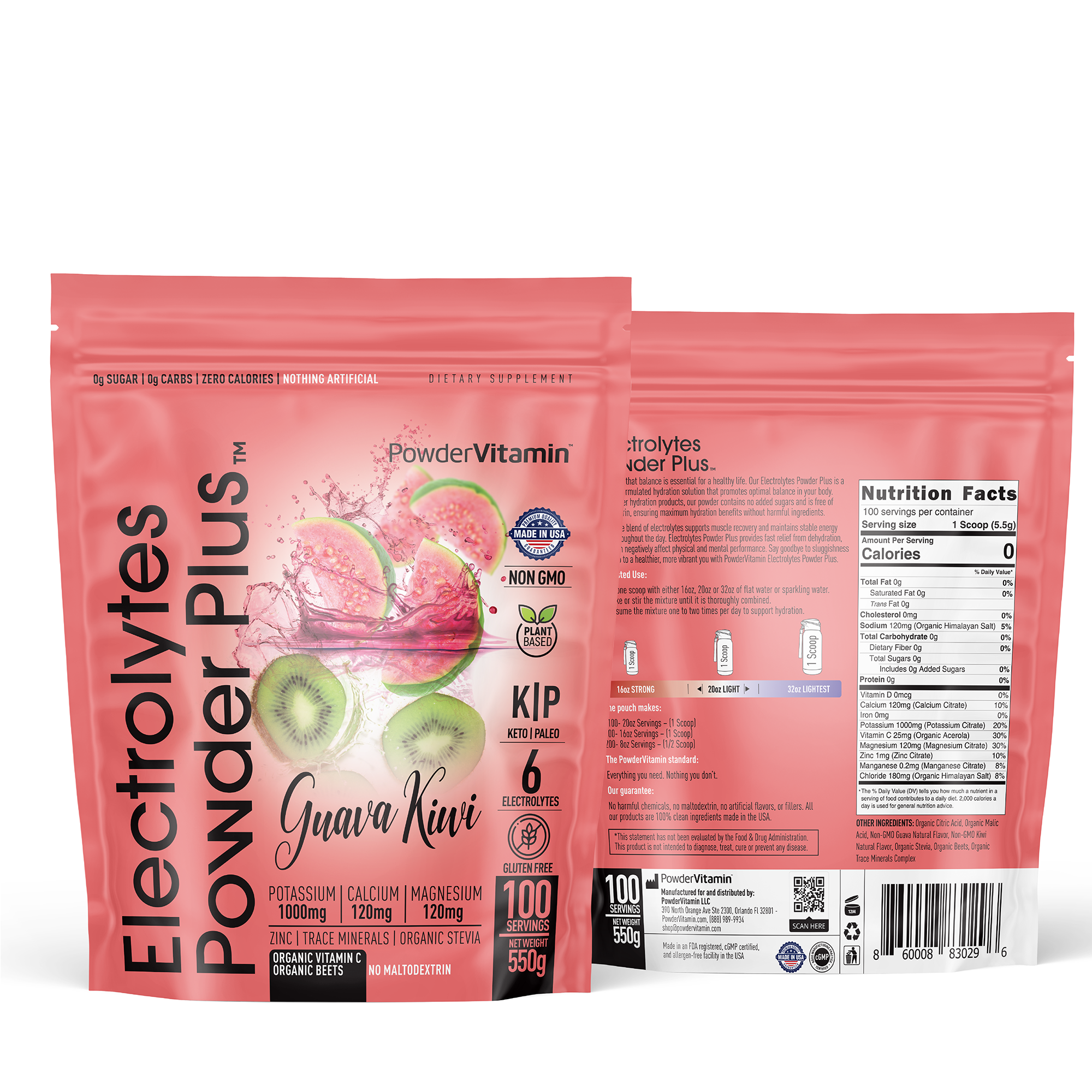 Guava Kiwi Electrolytes Powder Plus™ 100 Servings