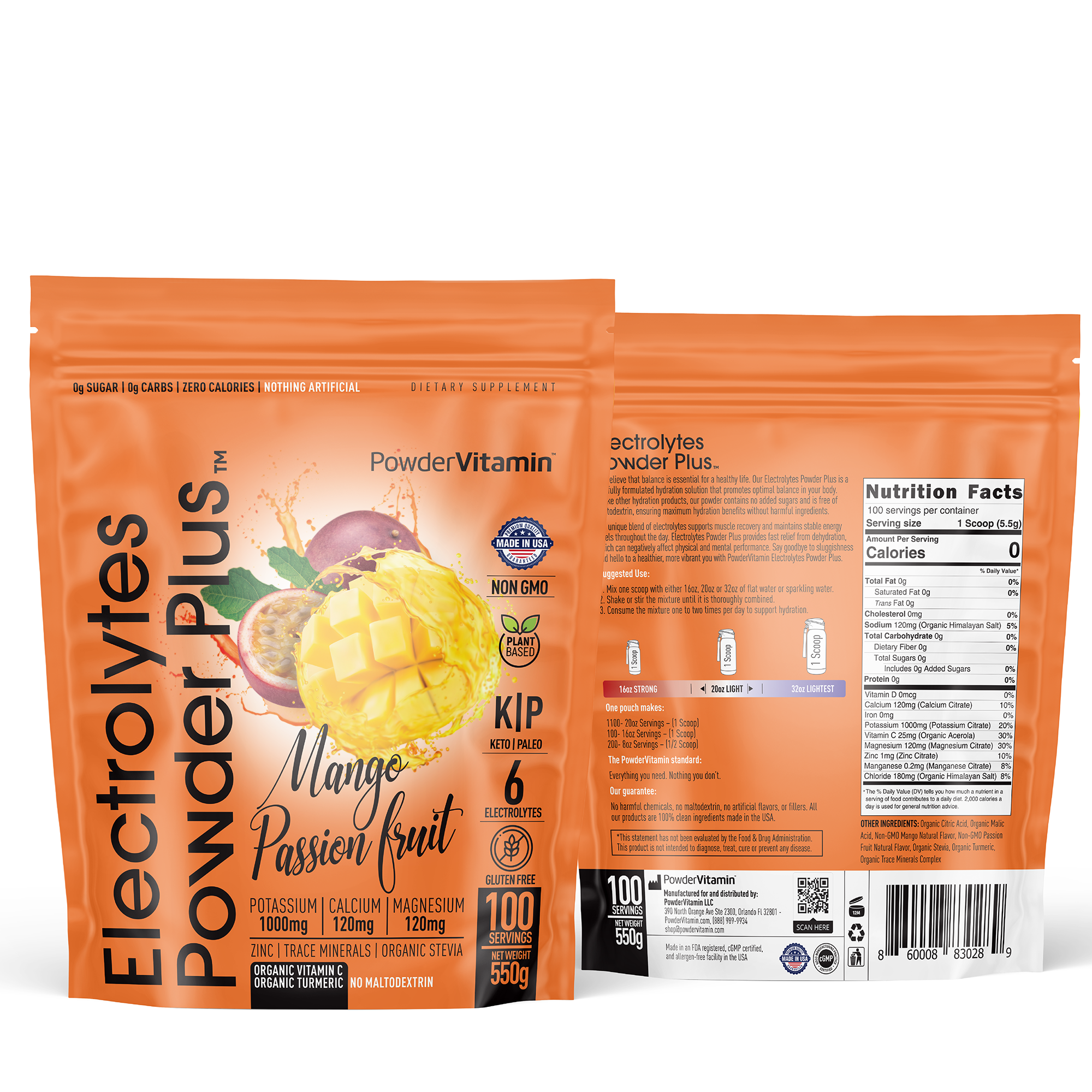 Mango Passionfruit Electrolytes Powder Plus™ 100 Servings