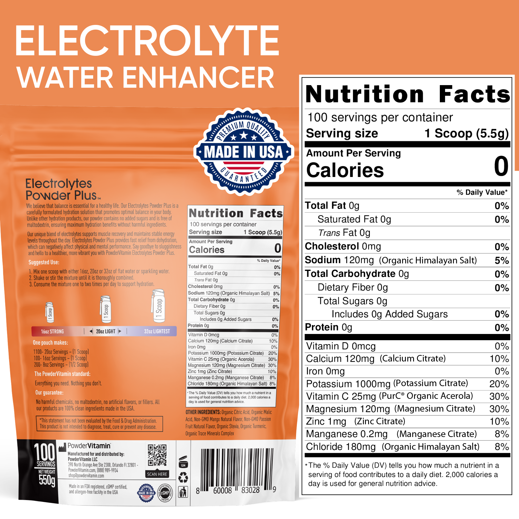 Mango Passionfruit Electrolytes Powder Plus™ 100 Servings