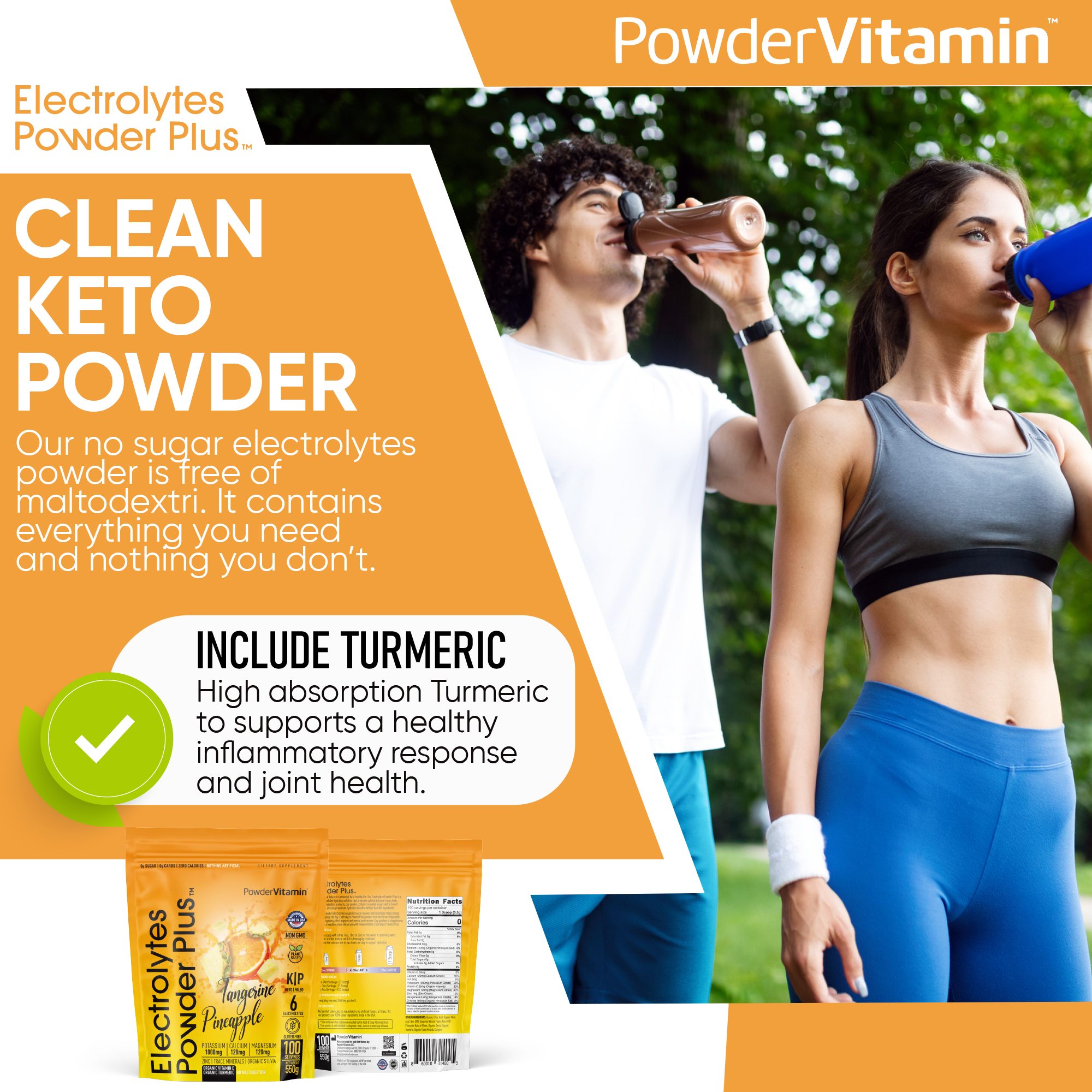 Tangerine Pineapple Electrolytes Powder Plus™ 100 Servings