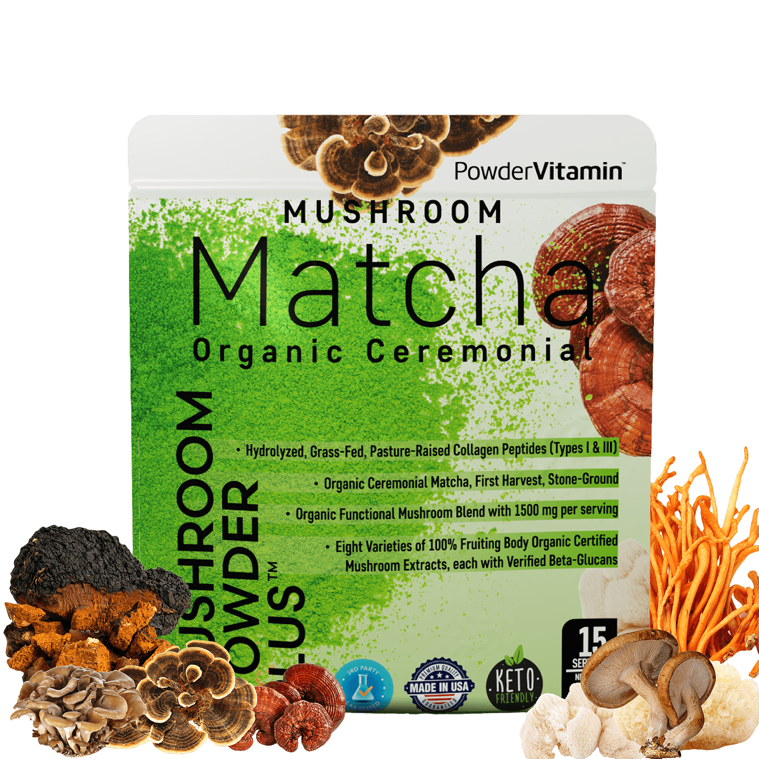 Mushroom Powder Plus™ Matcha 15 Servings