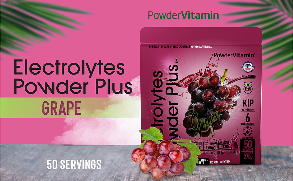 Grape Electrolytes Powder Plus™ 50 Servings