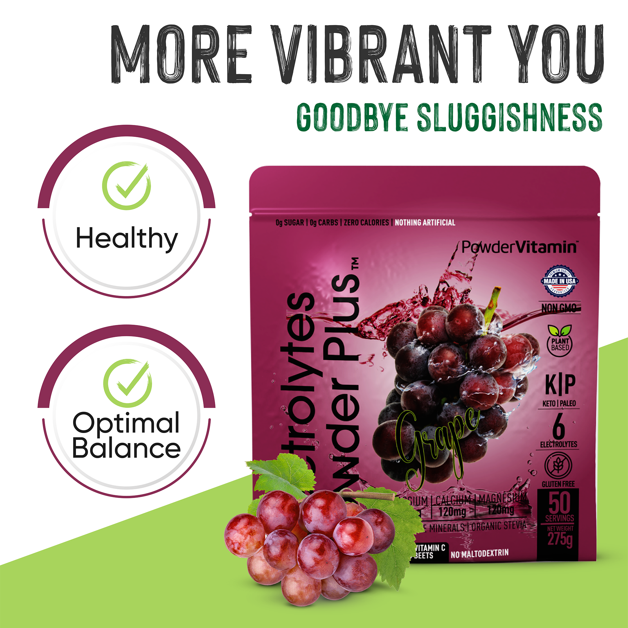 Grape Electrolytes Powder Plus™ 50 Servings