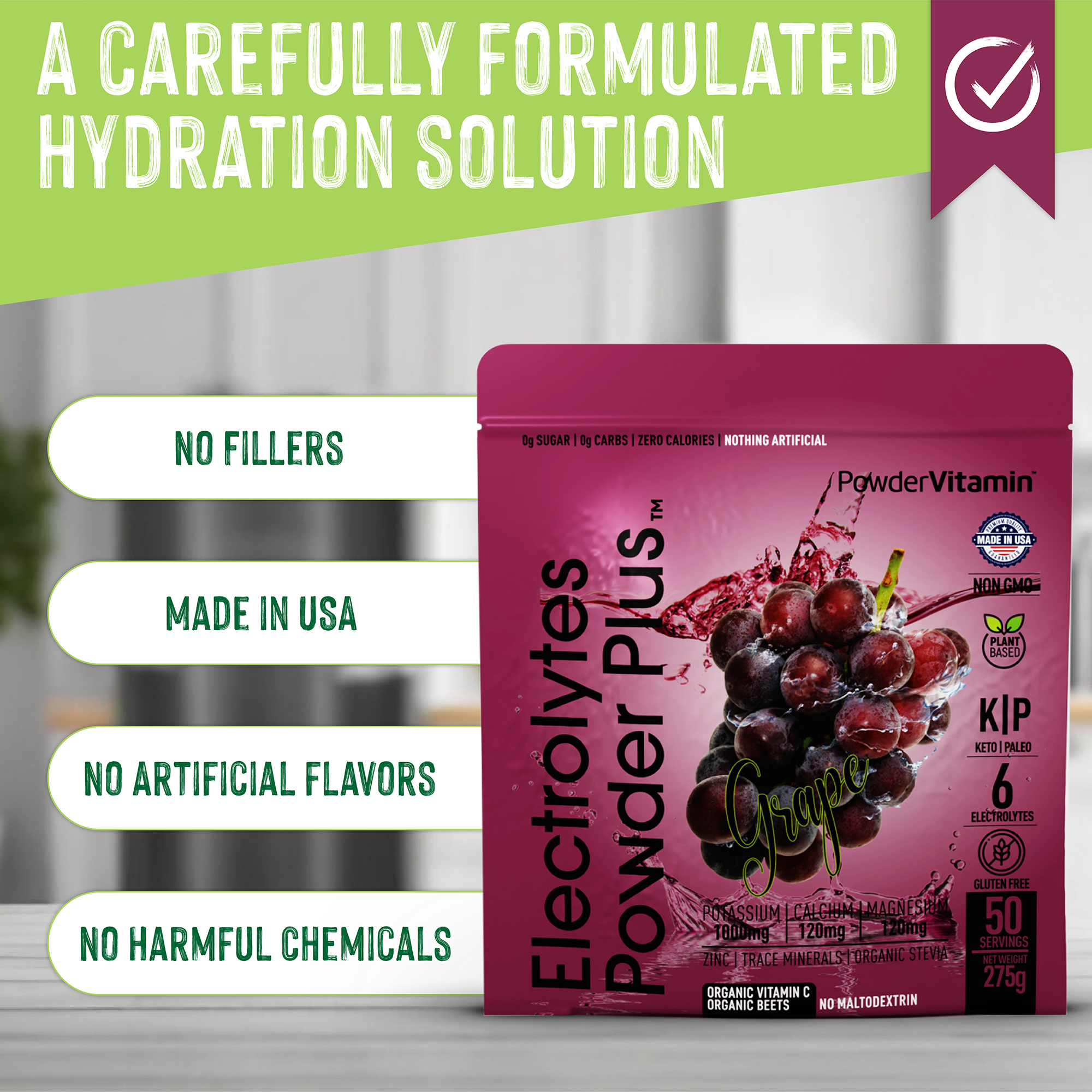 Grape Electrolytes Powder Plus™ 50 Servings