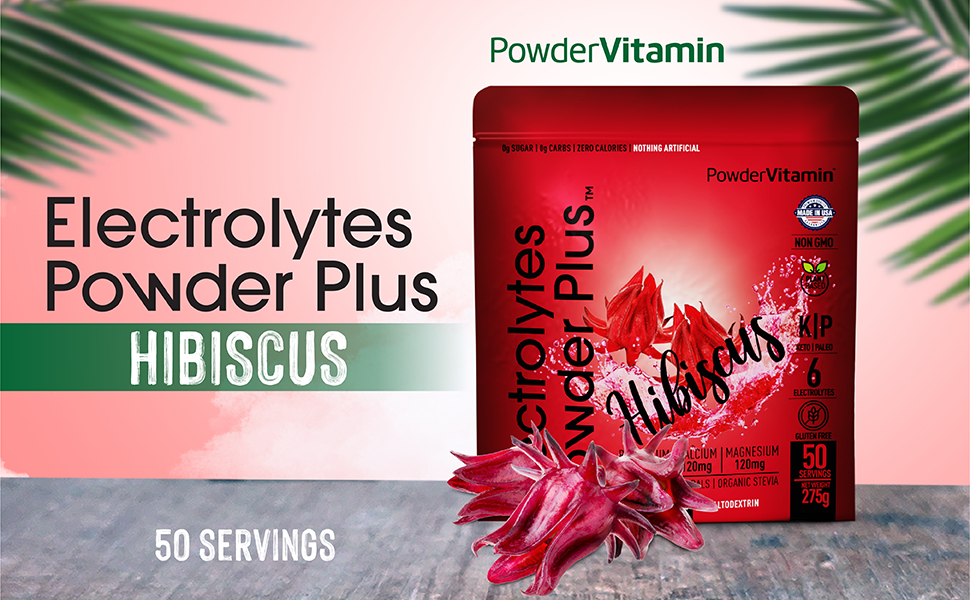 Hibiscus Electrolytes Powder Plus™ 50 Servings