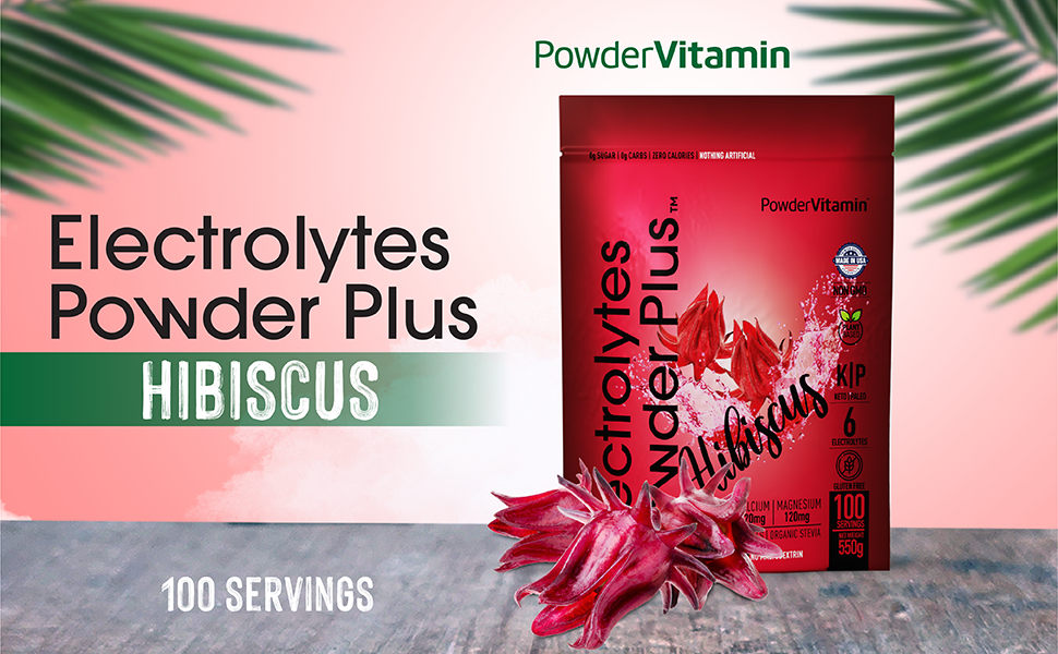 Hibiscus Electrolytes Powder Plus™ 100 Servings