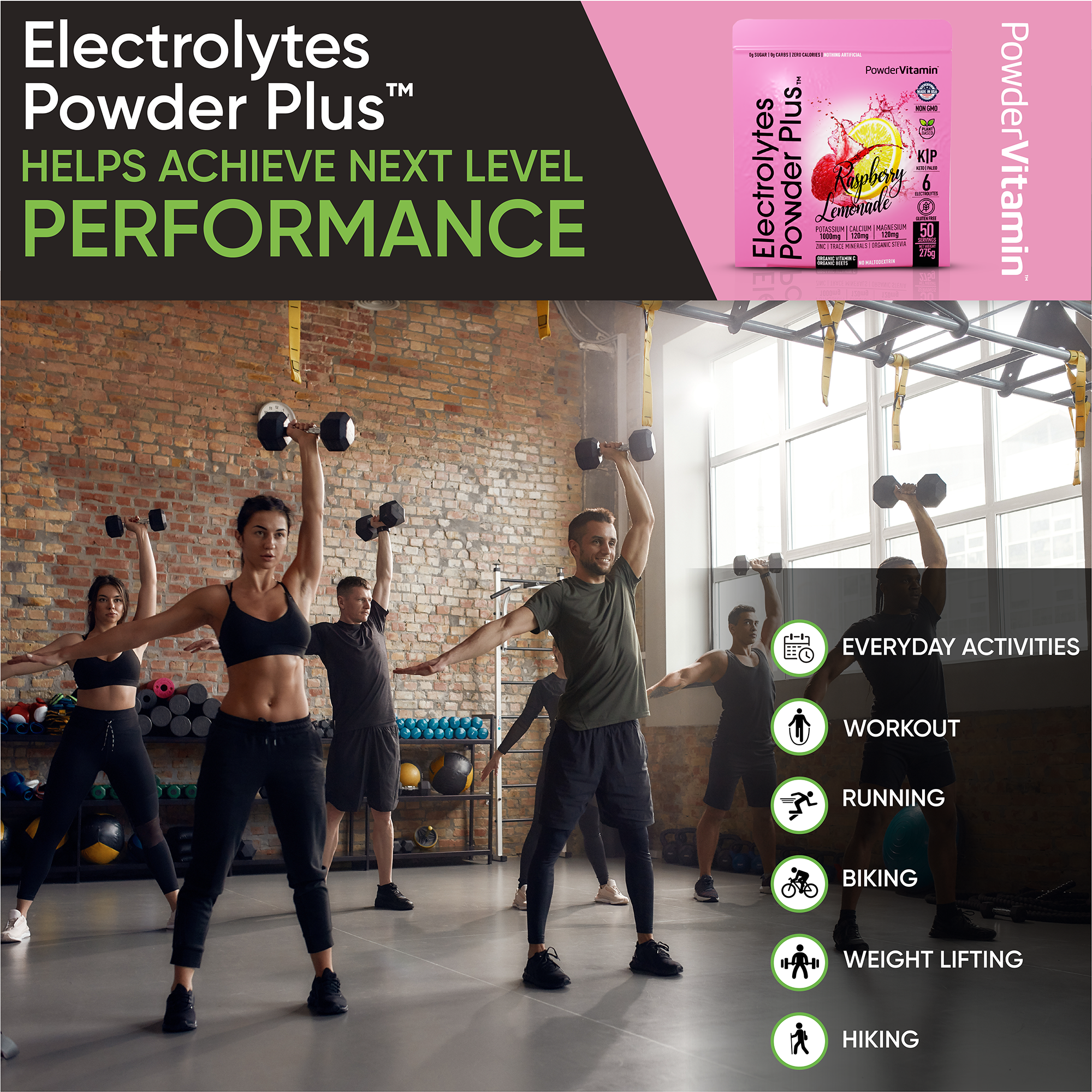 Raspberry Lemonade Electrolytes Powder Plus™ 50 Servings