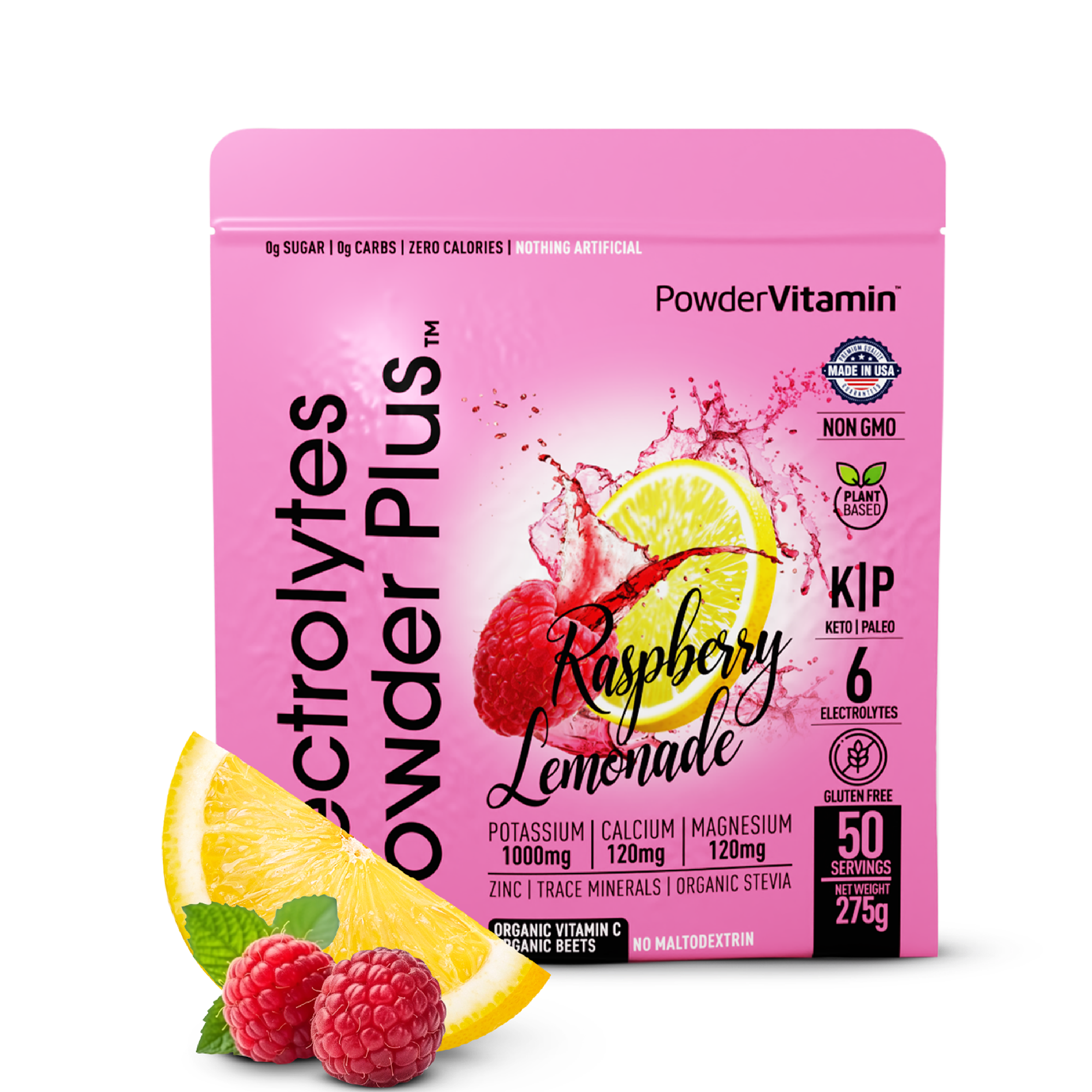 Raspberry Lemonade Electrolytes Powder Plus™ 50 Servings