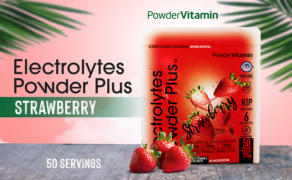 Strawberry Electrolytes Powder Plus™ 50 Servings