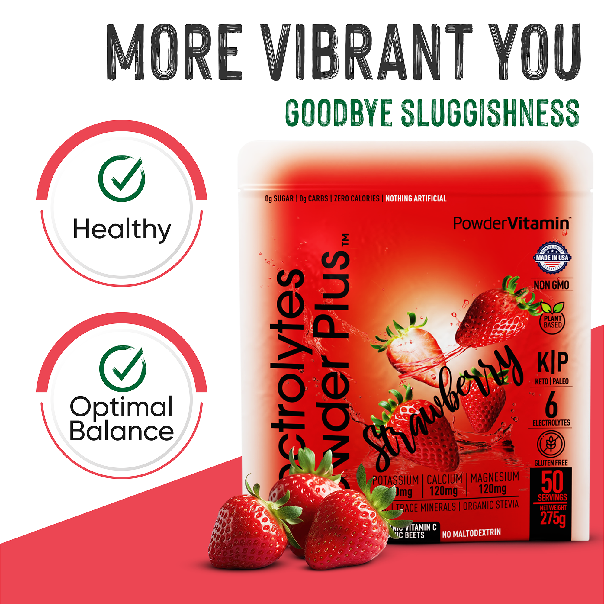 Strawberry Electrolytes Powder Plus™ 50 Servings