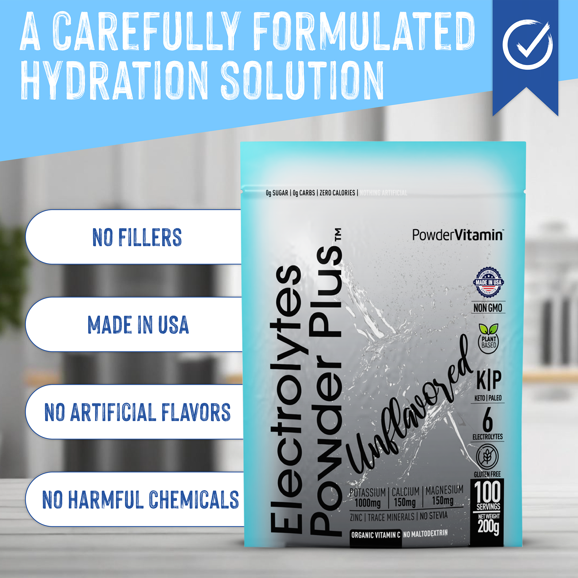 Unflavored Electrolytes Powder Plus™ 100 Servings