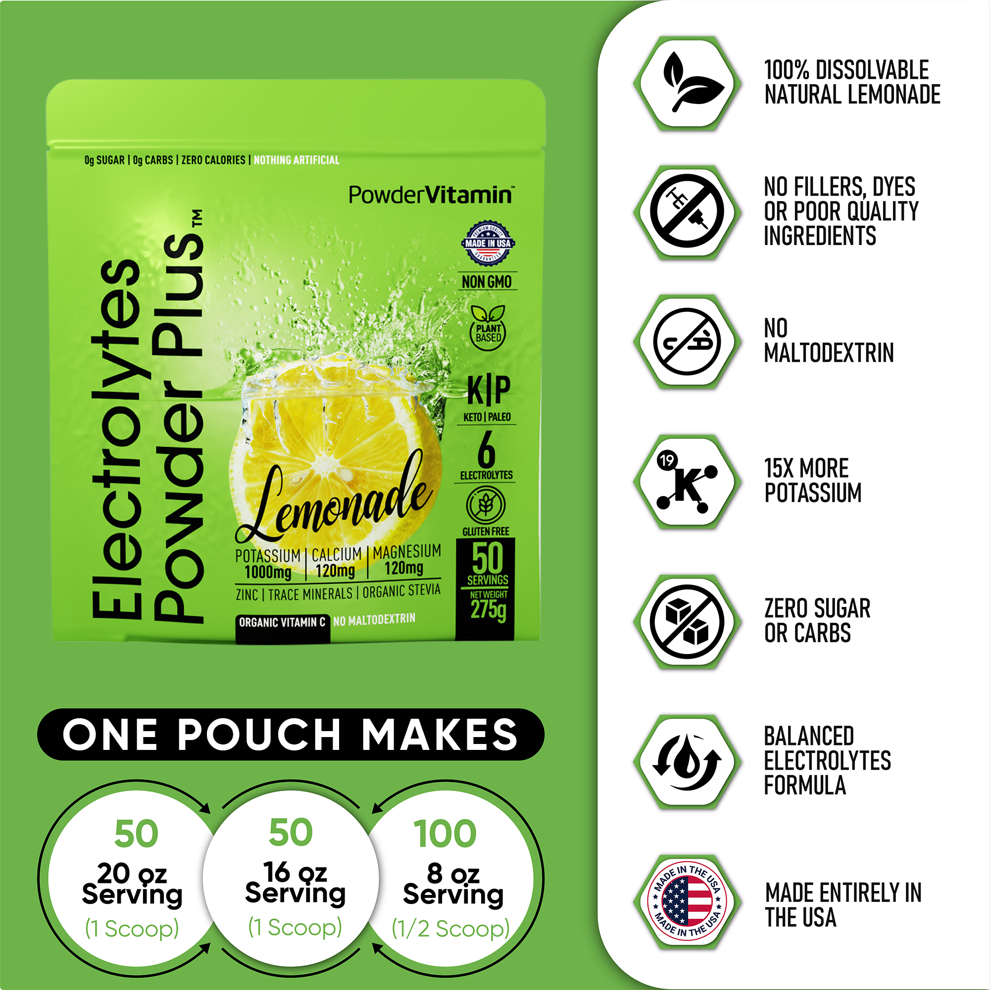 Lemonade Electrolytes Powder Plus™ 50 Servings