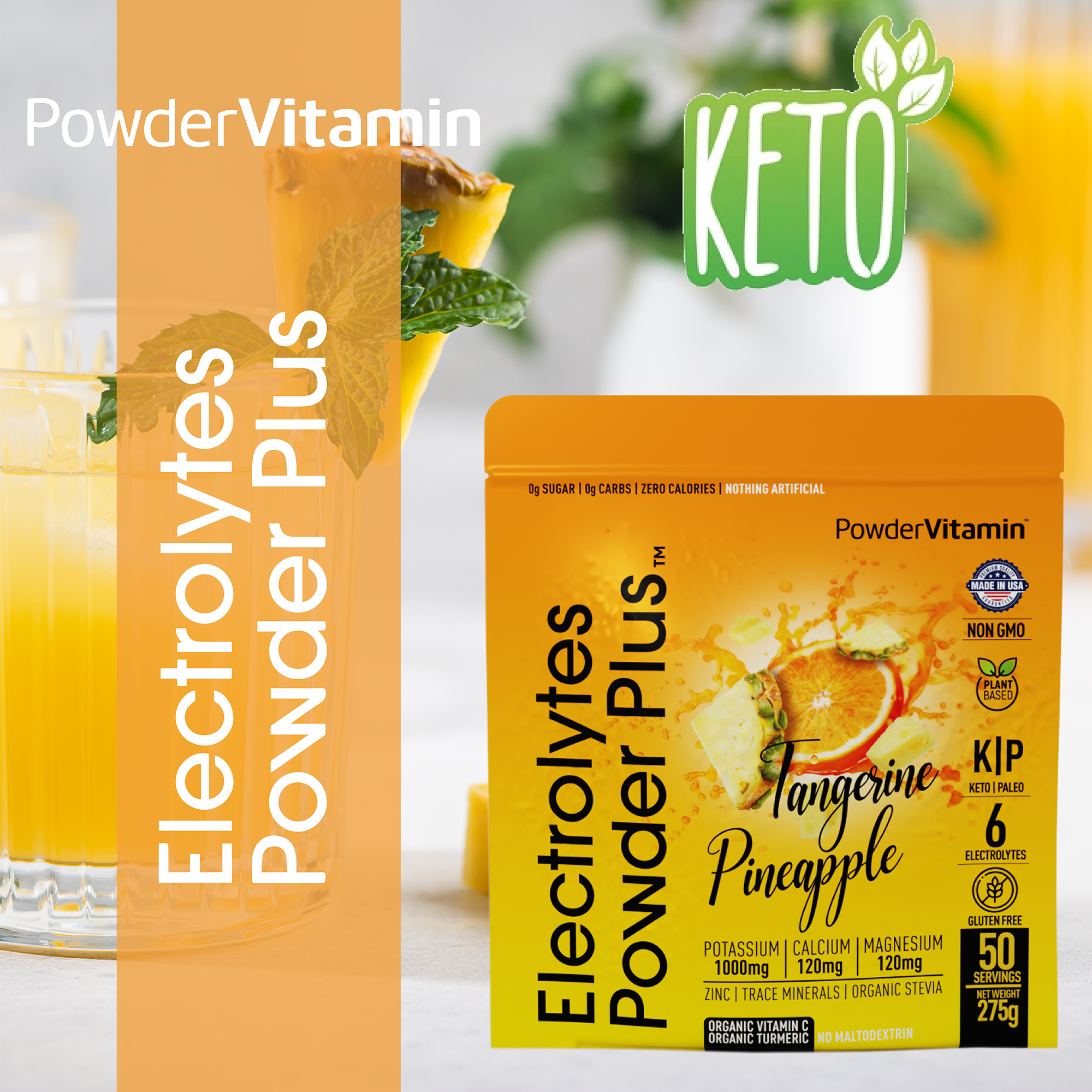 Tangerine Pineapple Electrolytes Powder Plus™ 50 Servings