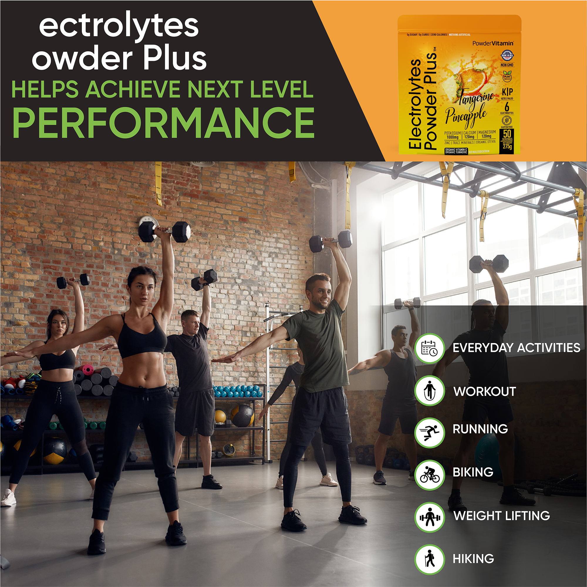 Tangerine Pineapple Electrolytes Powder Plus™ 50 Servings