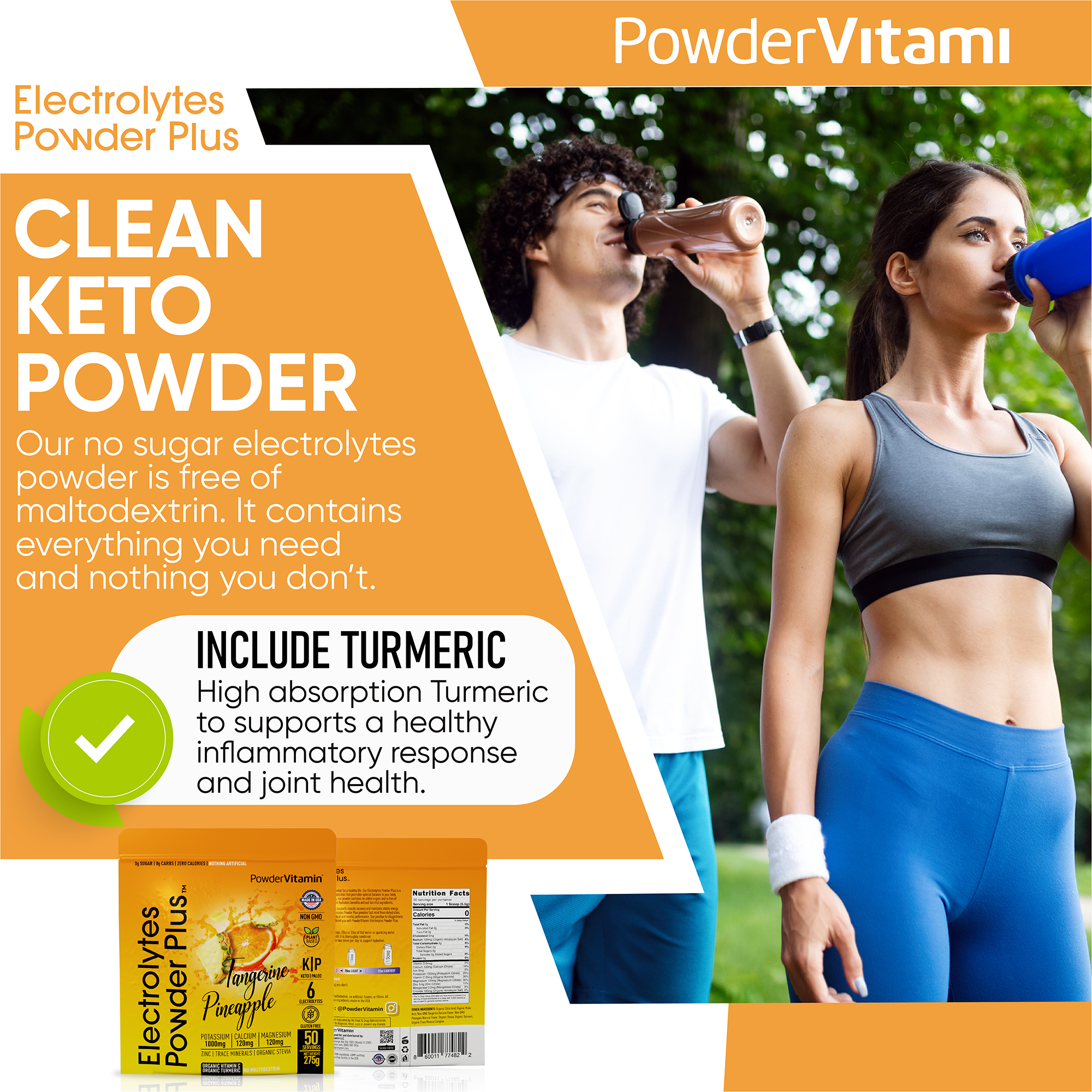 Tangerine Pineapple Electrolytes Powder Plus™ 50 Servings