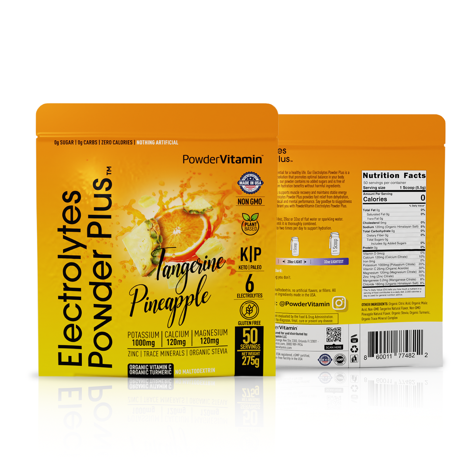 Tangerine Pineapple Electrolytes Powder Plus™ 50 Servings