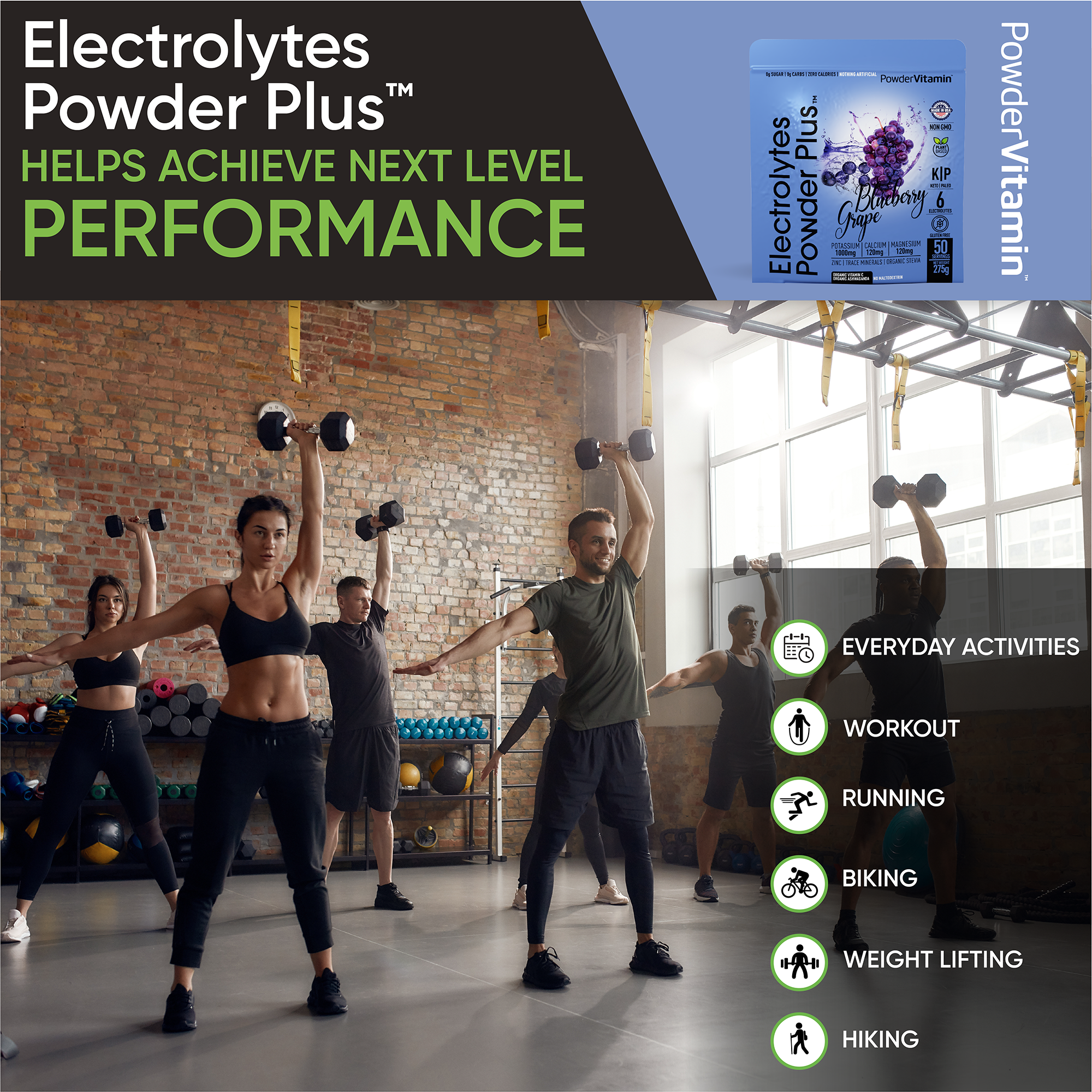 Blueberry Grape Electrolytes Powder Plus™ 50 Servings