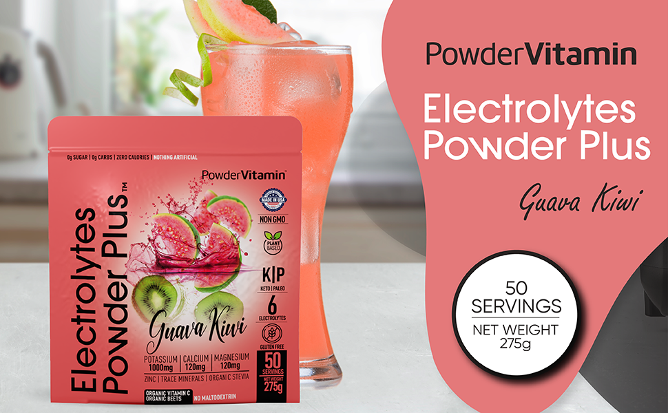 Guava Kiwi Electrolytes Powder Plus™ 50 Servings