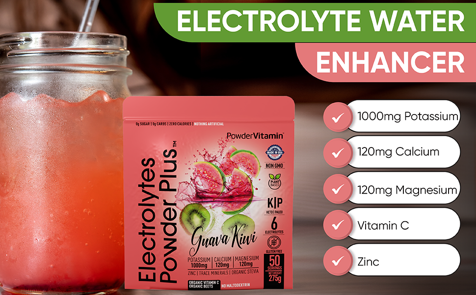 Guava Kiwi Electrolytes Powder Plus™ 50 Servings