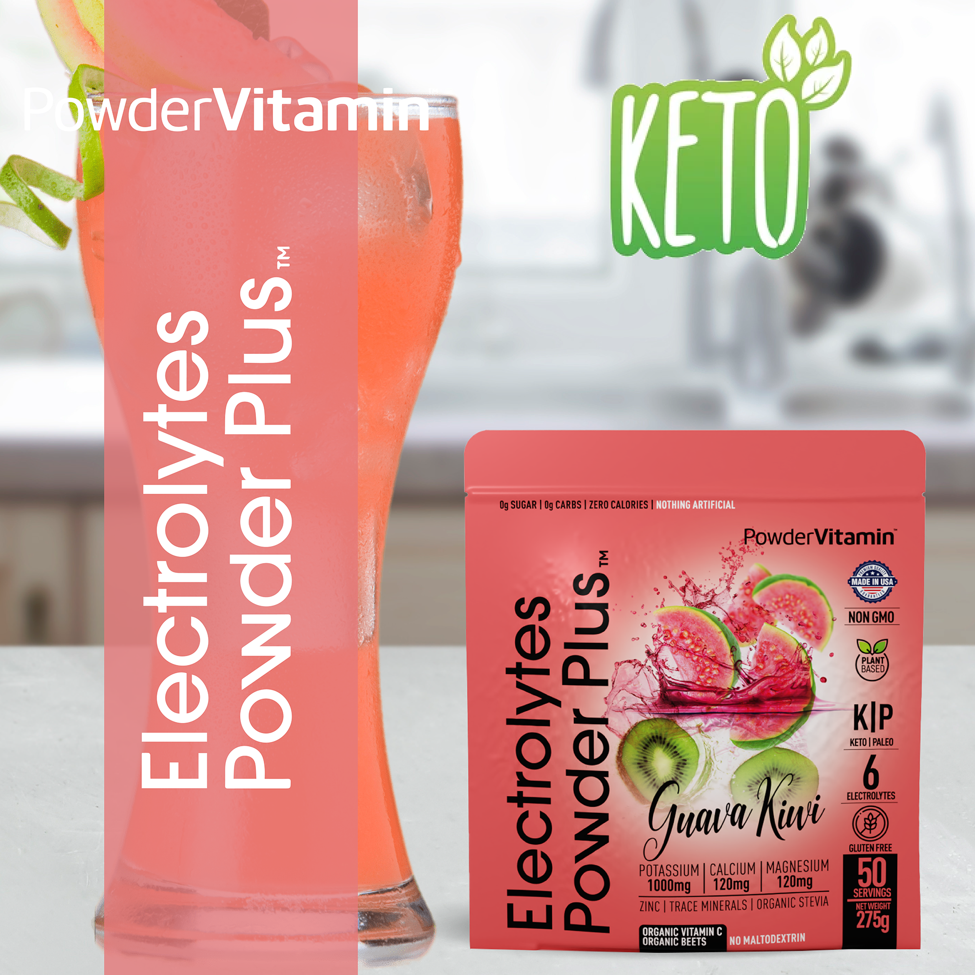 Guava Kiwi Electrolytes Powder Plus™ 50 Servings