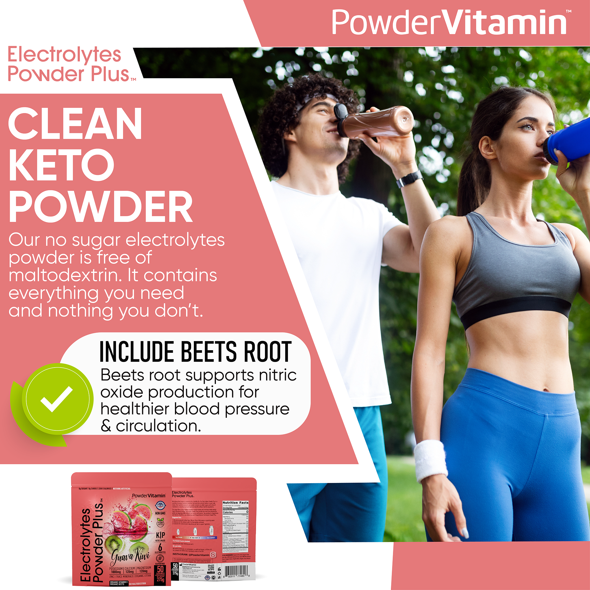 Guava Kiwi Electrolytes Powder Plus™ 50 Servings