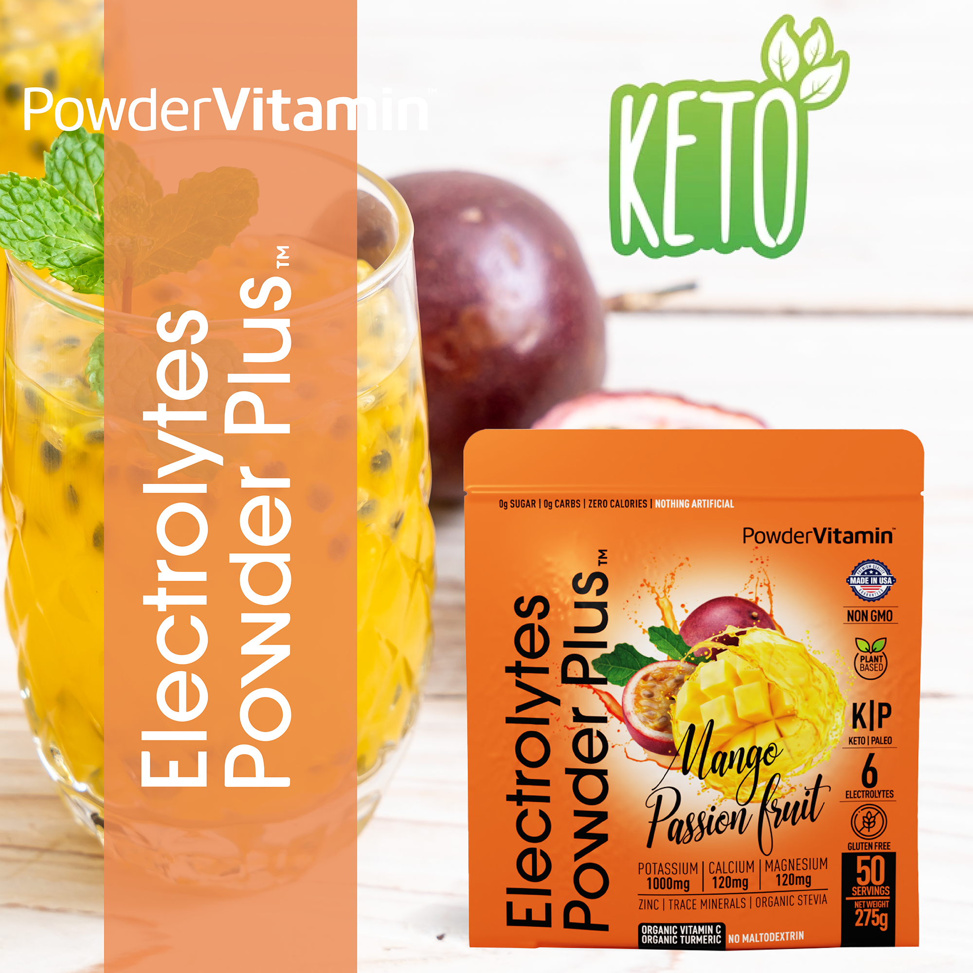 Mango Passionfruit Electrolytes Powder Plus™ 50 Servings