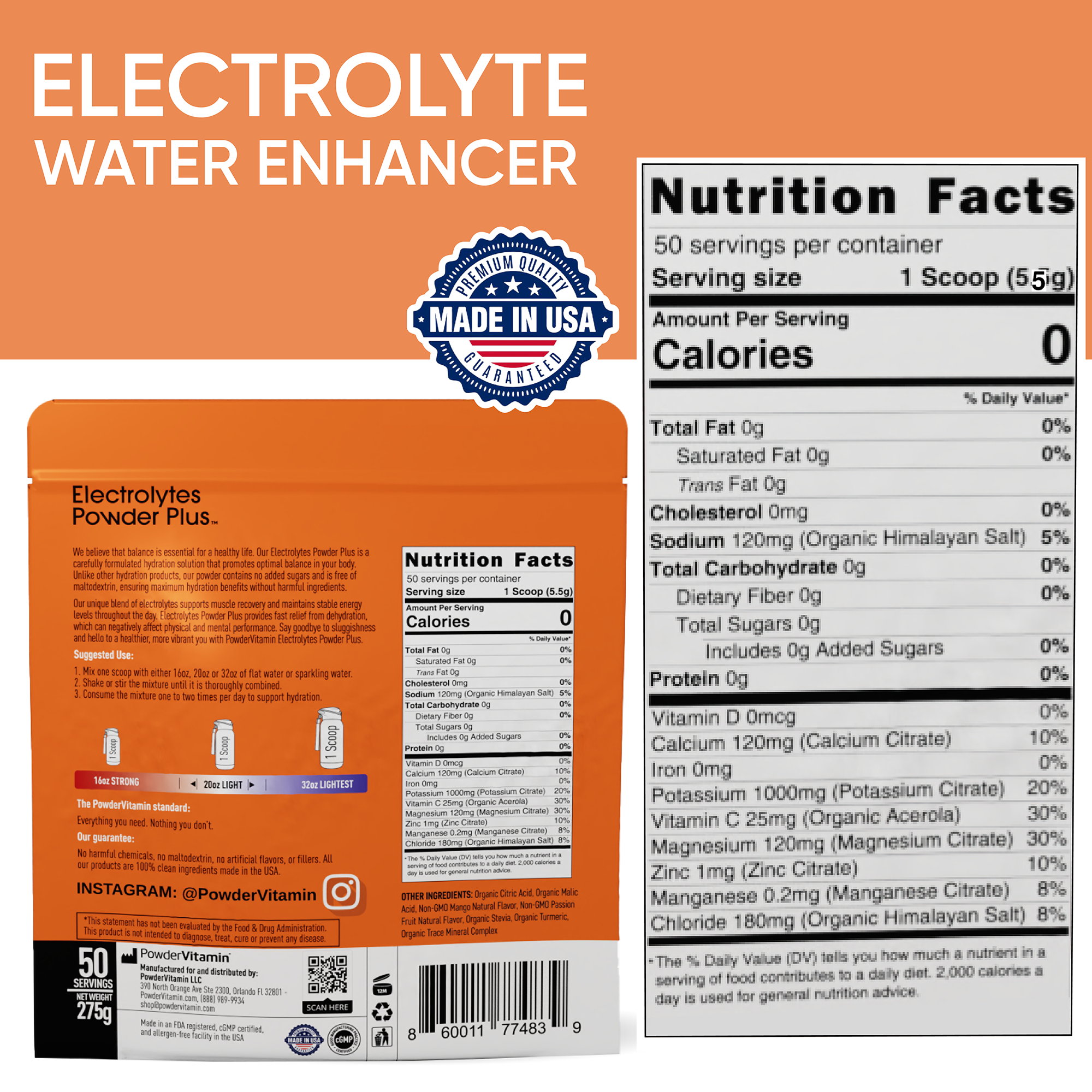 Mango Passionfruit Electrolytes Powder Plus™ 50 Servings