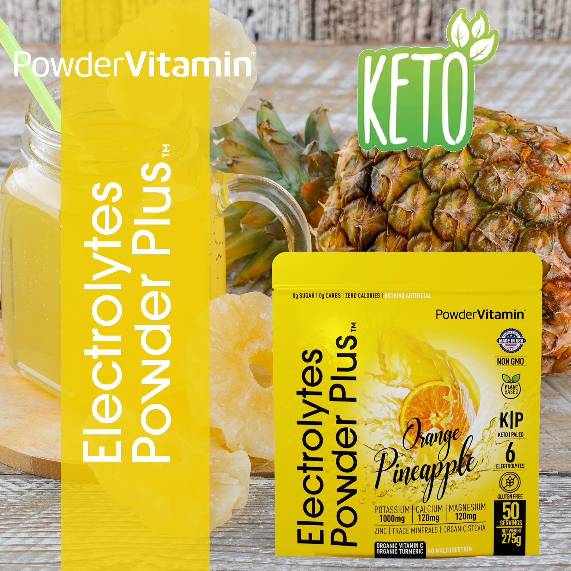 Orange Pineapple Electrolytes Powder Plus™ 50 Servings