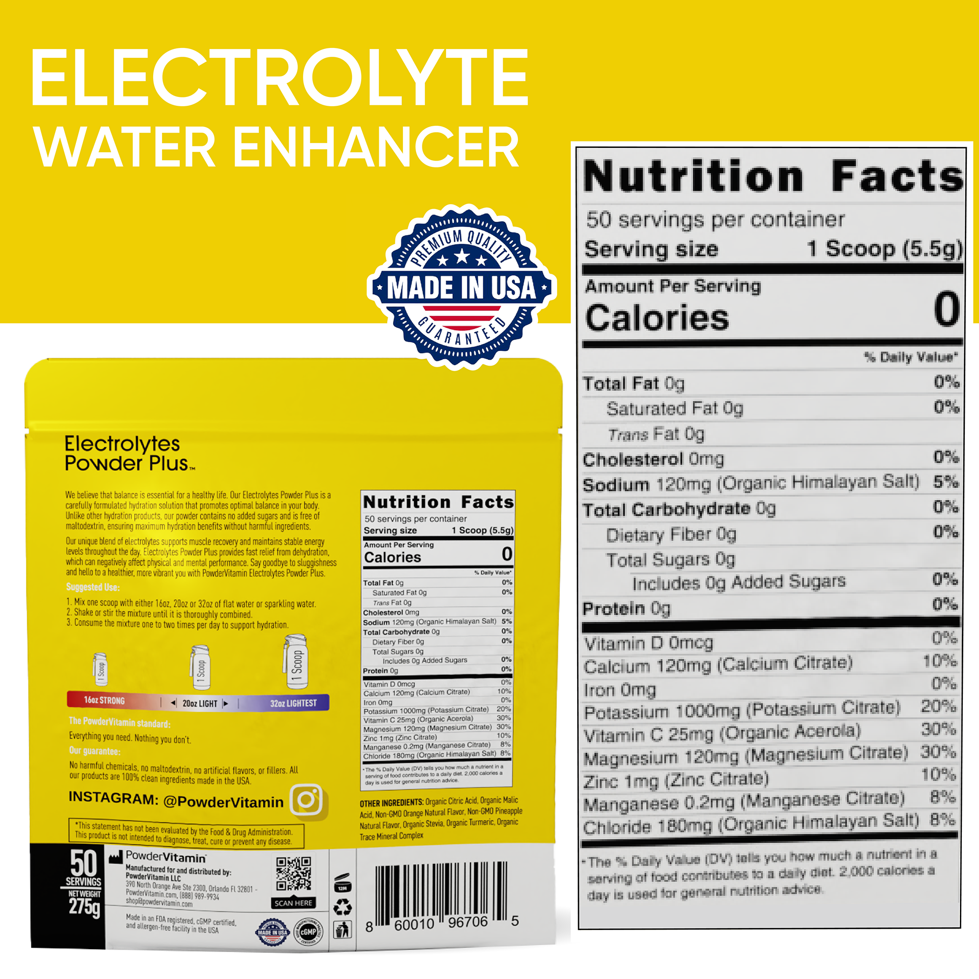 Orange Pineapple Electrolytes Powder Plus™ 50 Servings