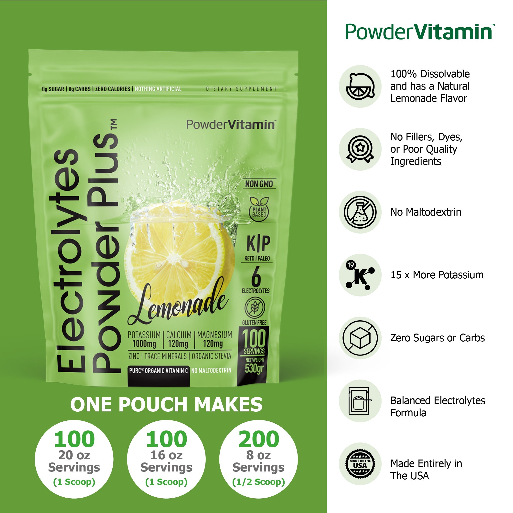 Lemonade Electrolytes Powder Plus™ 100 Servings