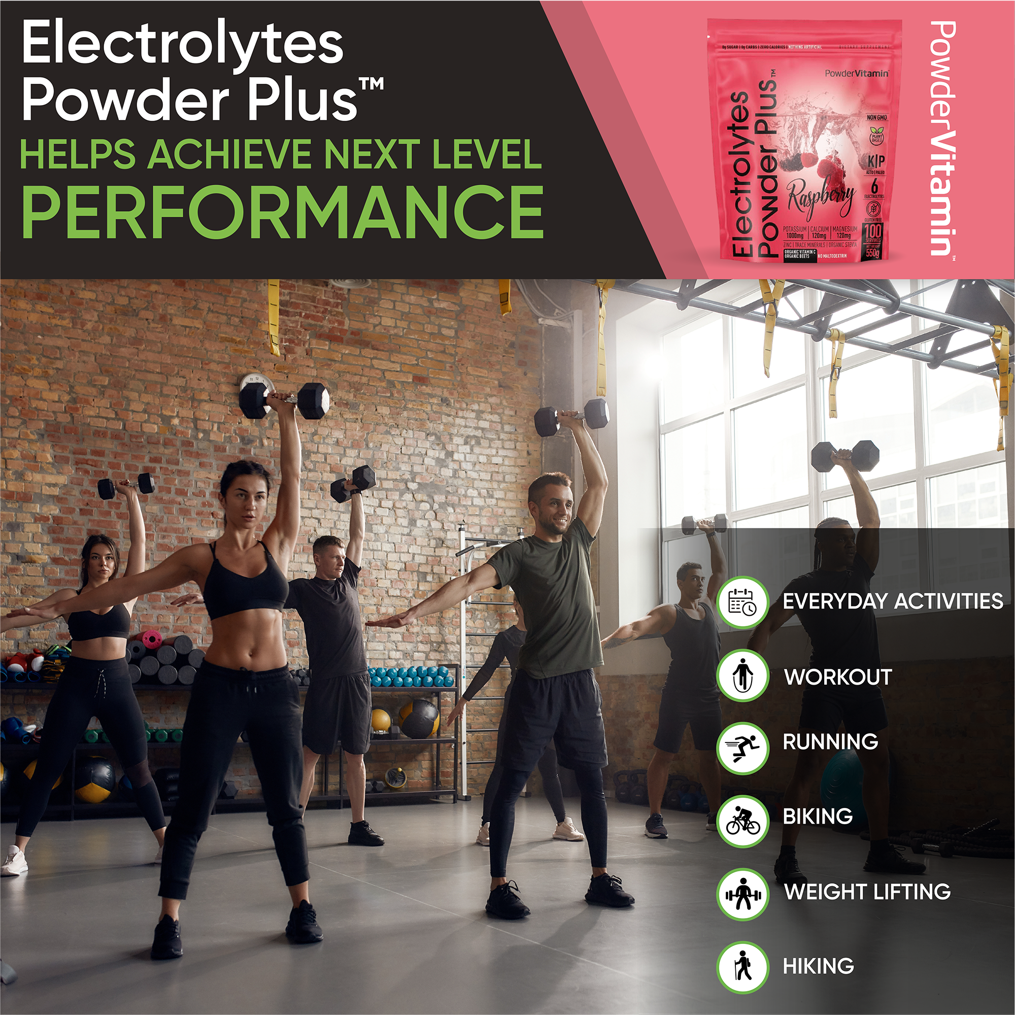 Raspberry Electrolytes Powder Plus™ 100 Servings