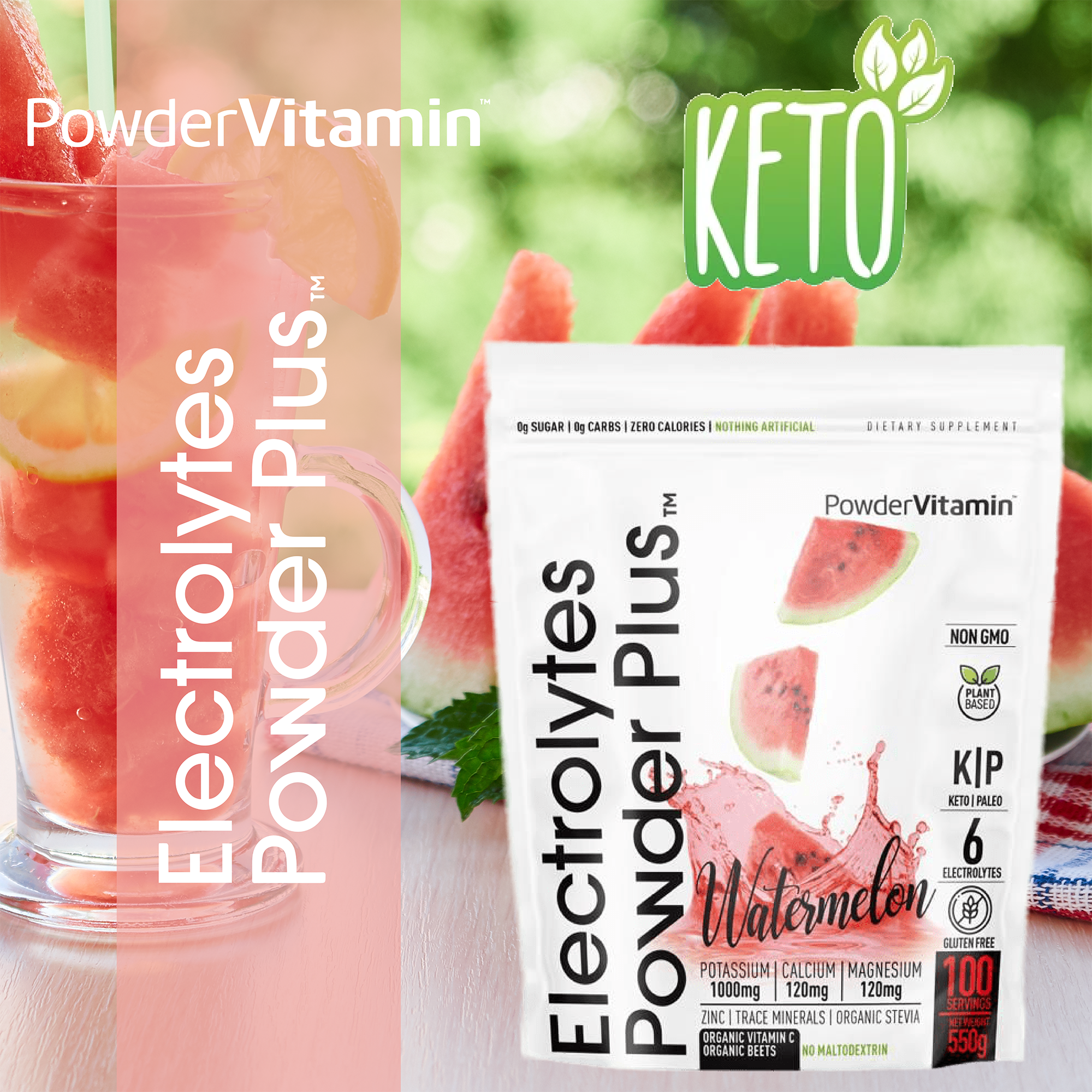 Watermelon Electrolytes Powder Plus™ 100 Servings