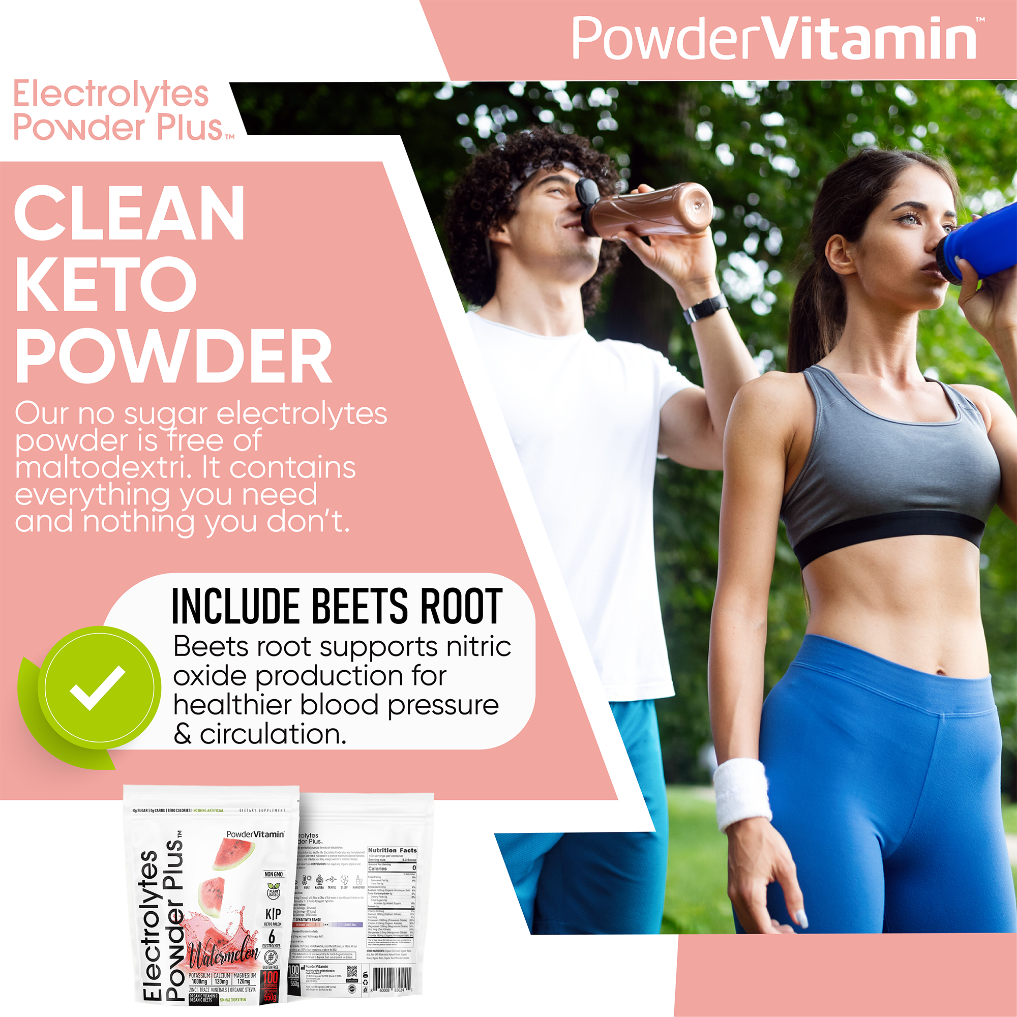 Watermelon Electrolytes Powder Plus™ 100 Servings