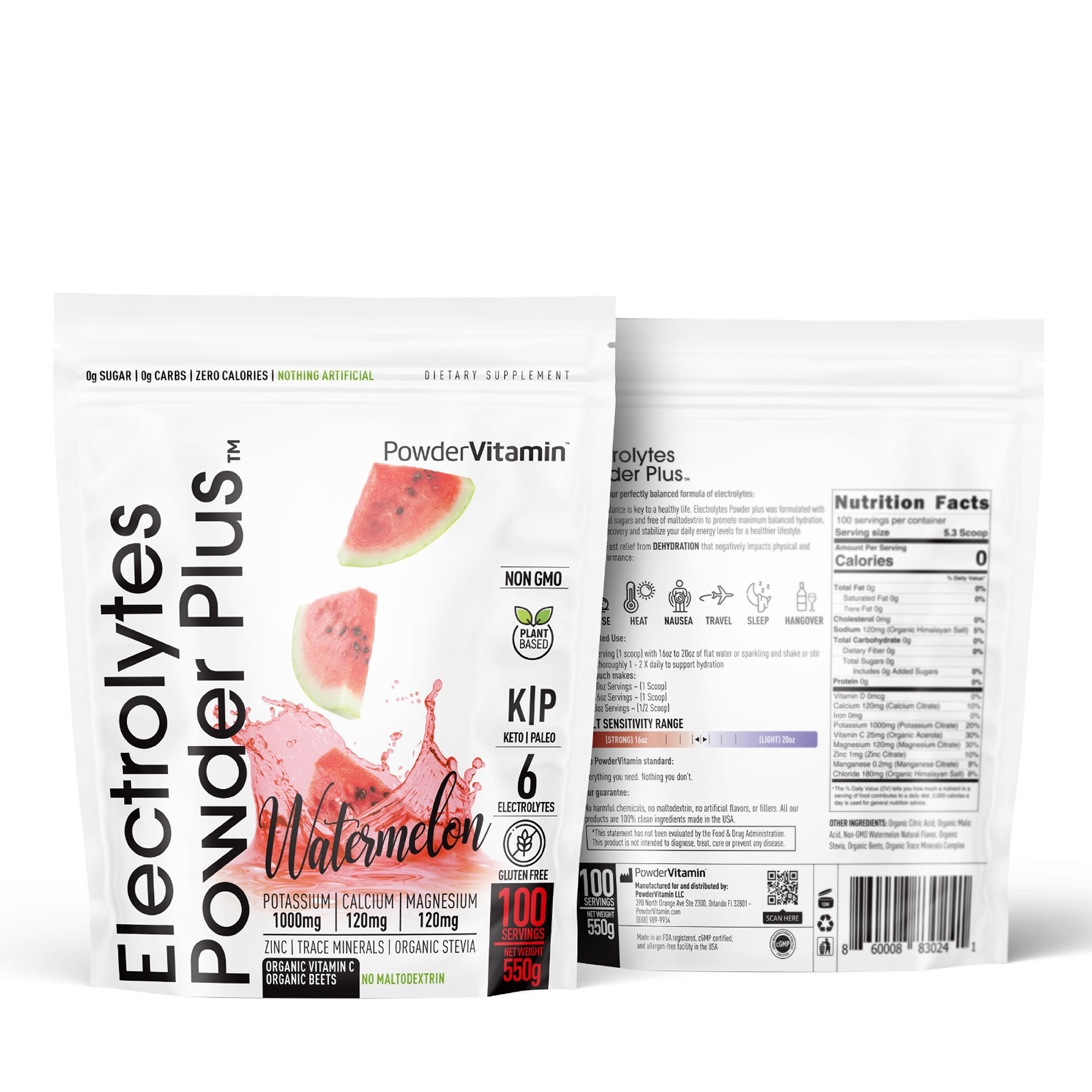 Watermelon Electrolytes Powder Plus™ 100 Servings